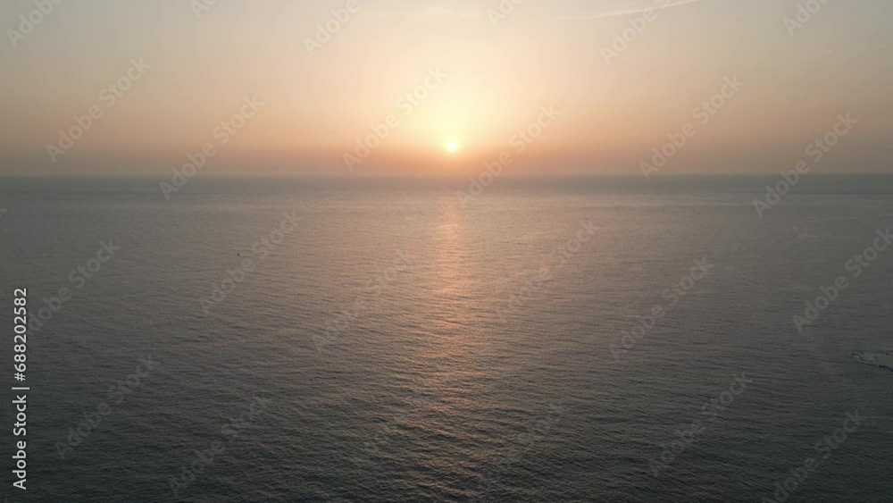 Mediterranean sea sunset near the coast of Byblos, Lebanon. Captivating aerial footage. Mediterranean sea sunset near the coast of Byblos, Lebanon. Captivating aerial footage.