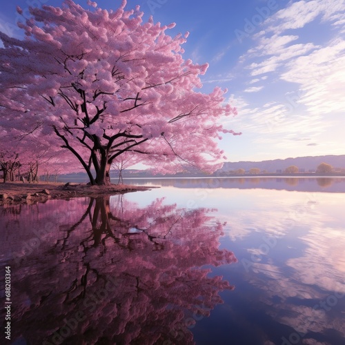 Cherry Blossom Reflection