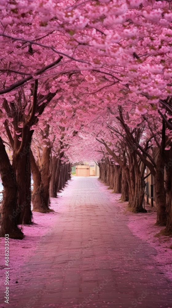 Naklejka premium Cherry Blossom Tunnel