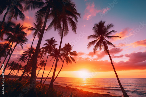 sunset on the beach © USAMA