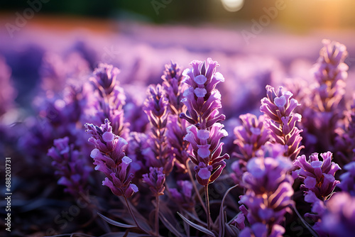 depth of field shot of perennial lavender plants