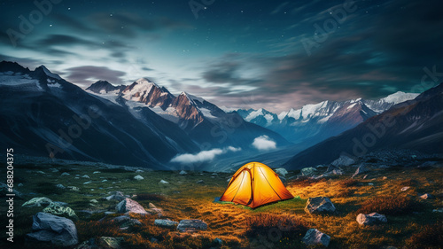 Tent in the mountains