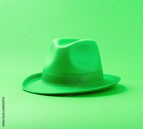 green hat is shown on green background,