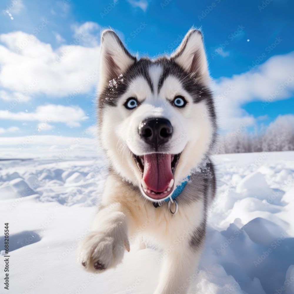 Siberian Husky's Winter Wonderland: A Nikon D850 Landscape Showcase