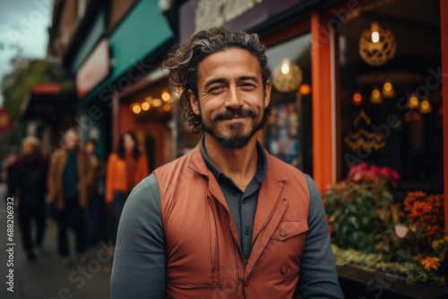 Proud barrista in the coffee shop