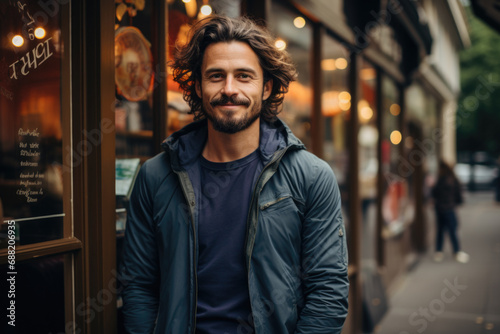 Proud barrista in the coffee shop