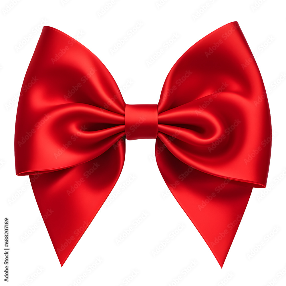 Red Ribbon Bow Isolated on a Transparent Background Red Ribbon Bow Isolated on a Transparent Background