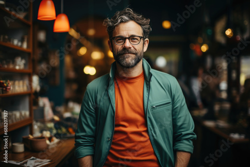 Proud barrista in the coffee shop