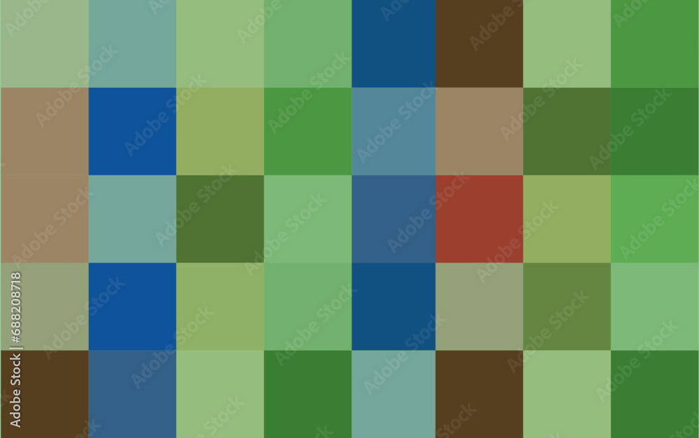 Green Abstract Background with Squares