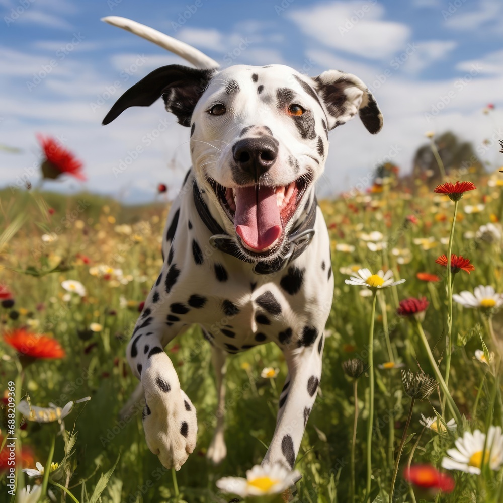 Dalmatian Delight in a Wildflower Wonderland