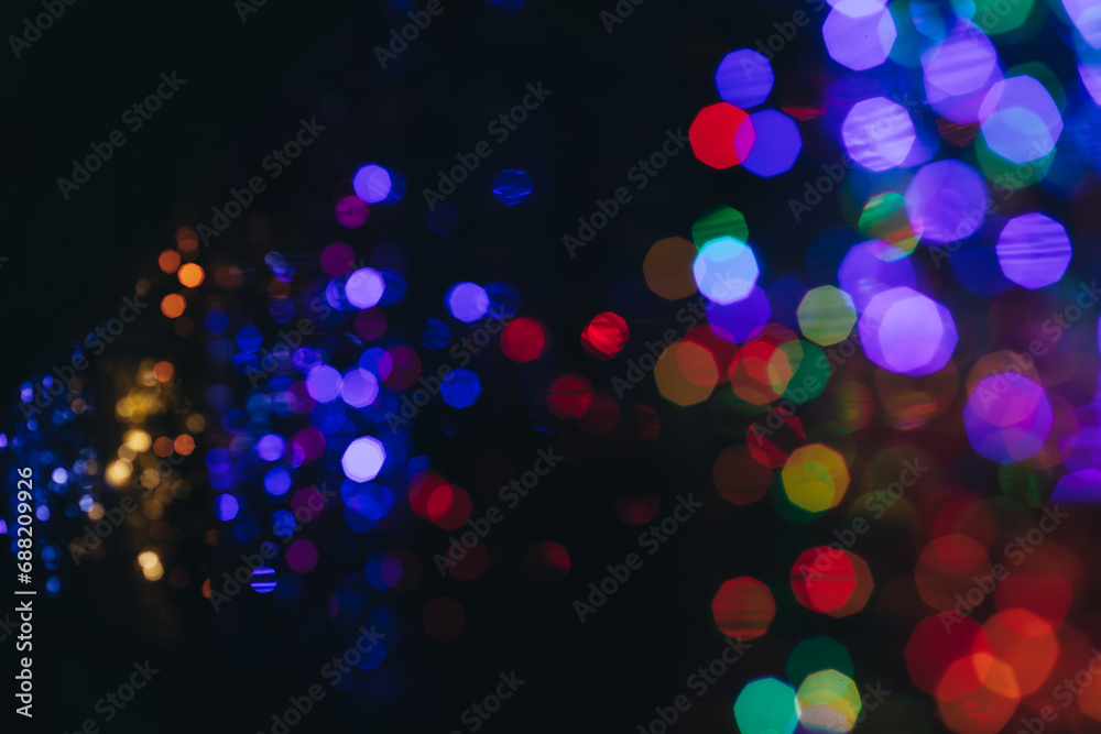 texture of christmas colored lights glowing
