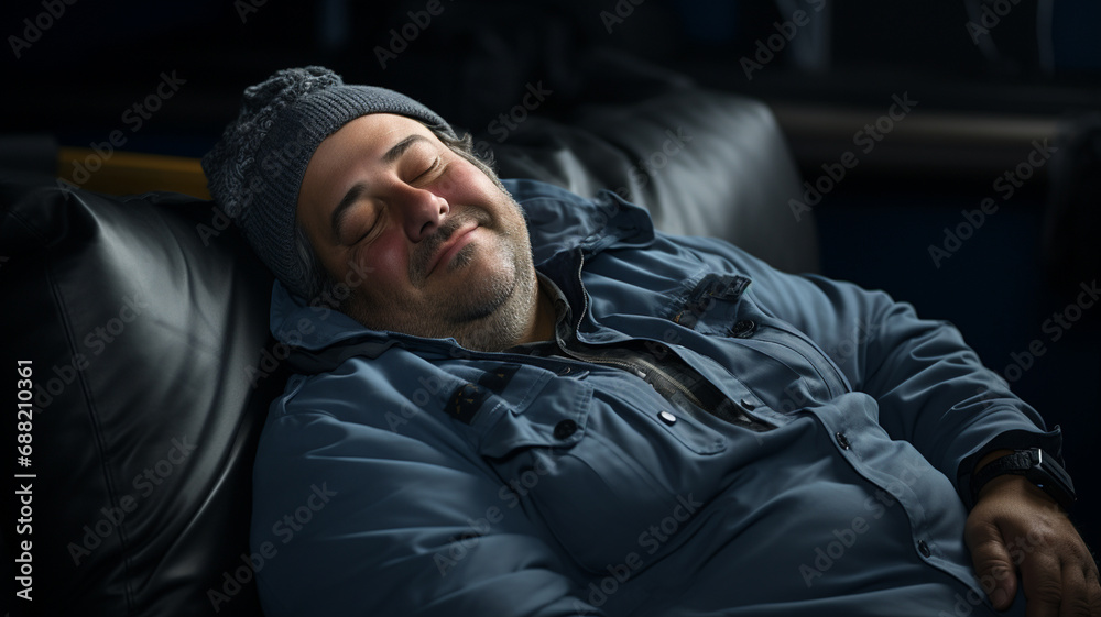 plump man sleeping on an armchair plump man sleeping on an armchair