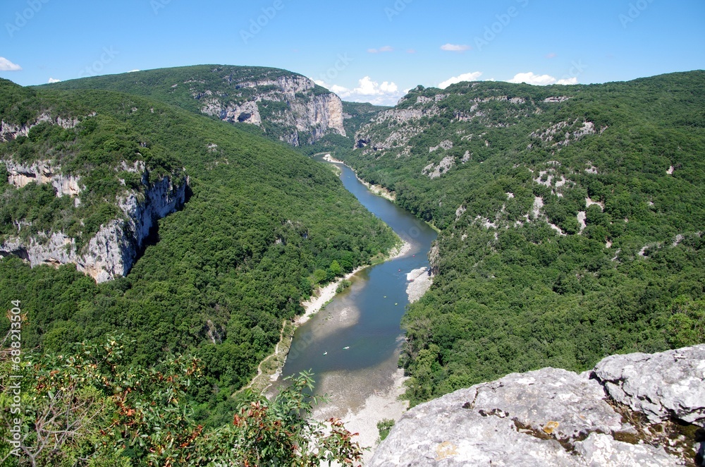 The Gorges of Ardeche in the South of France, in Europe