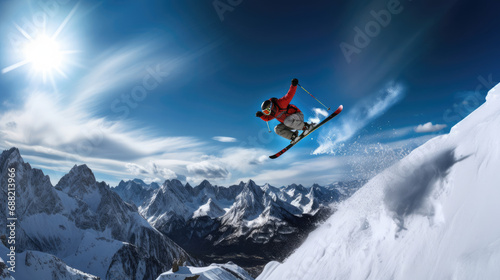 Ski jump in alpine beauty
