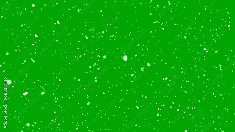 Falling snow on green screen