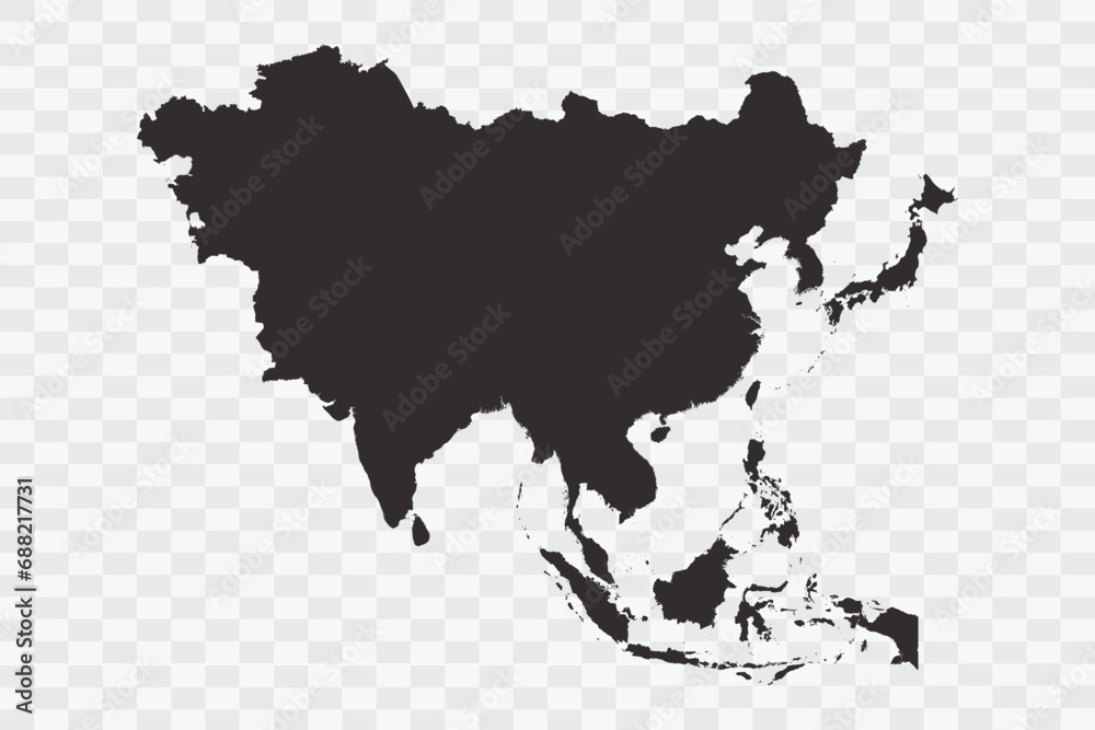 Asia Map iron Color on White Background quality files Png