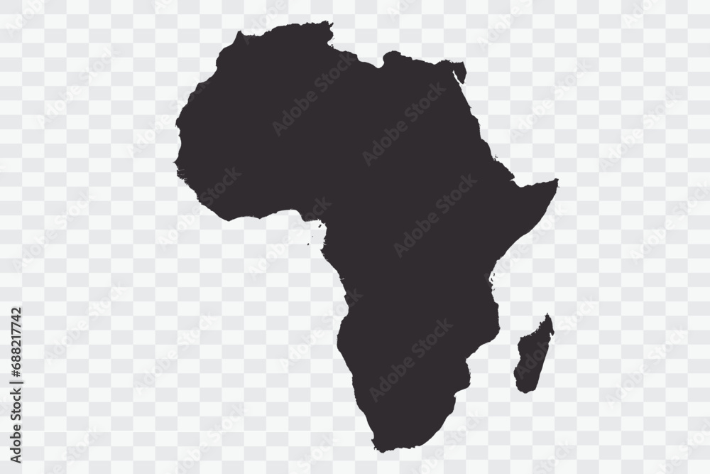 Africa Map iron Color on White Background quality files Png