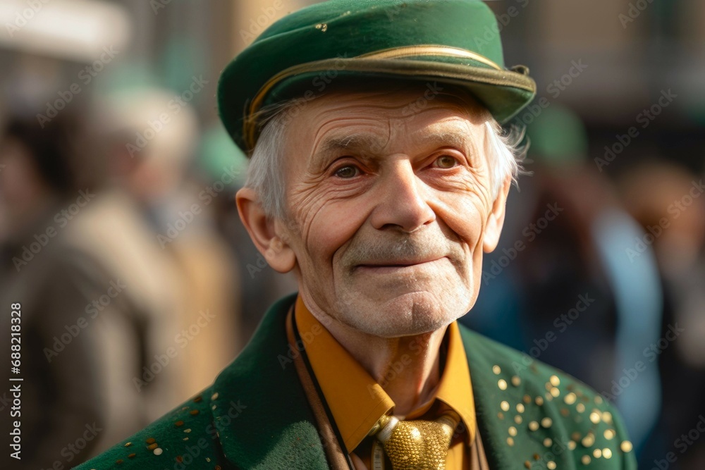 a man in green and gold smiled as he was dressed for st patrick's day a man in green and gold smiled as he was dressed for st patrick's day
