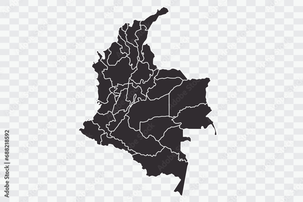 Colombia Map iron Color on White Background quality files Png - obrazy, fototapety, plakaty 