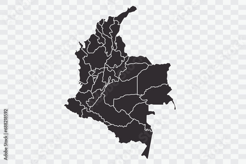 Colombia Map iron Color on White Background quality files Png