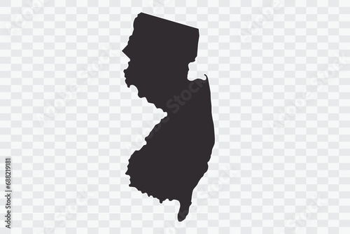 NEW JERSEY Map iron Color on White Background quality files Png
