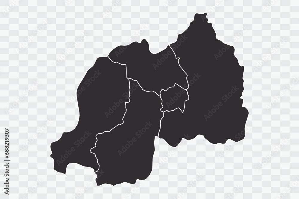 Rwanda Map iron Color on White Background quality files Png