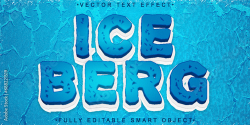 Blue Iceberg Vector Fully Editable Smart Object Text Effect