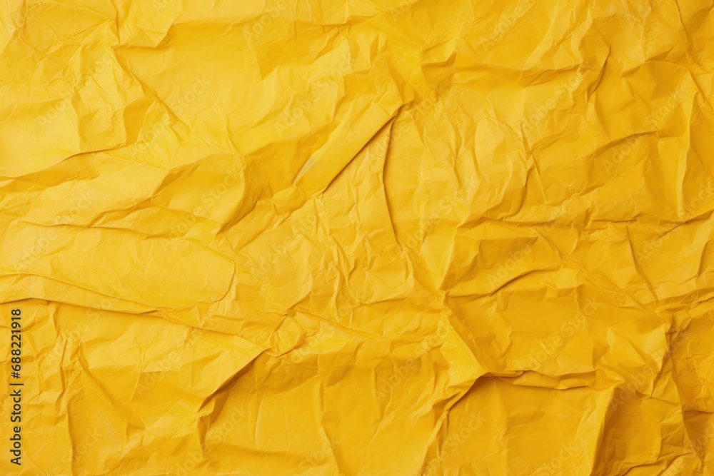 Crumpled yellow paper background. Generative AI Crumpled yellow paper background. Generative AI