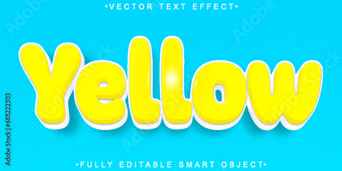 Cartoon Yellow Vector Fully Editable Smart Object Text Effect