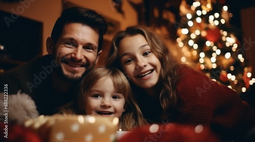 A family having a New Year's party at their home