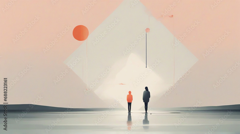 Obraz premium minimalist abstract art depression and anxiety