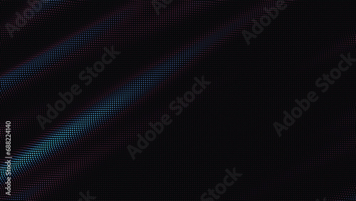 waves of colorful points. Digital data splash of point array. Futuristic smooth glitch UI element © garrykillian