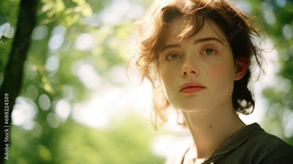 Young beautiful woman with a natural facial structure Young beautiful woman with a natural facial structure