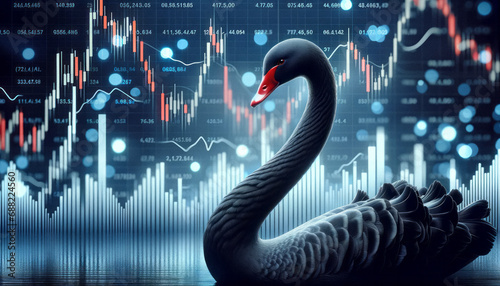 Black Swan event in the stock market. Extremely rare occurrence that was not predicted photo