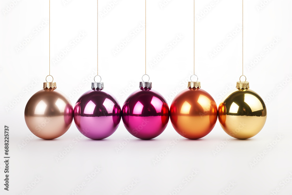 Brightly coloured Christmas baubles