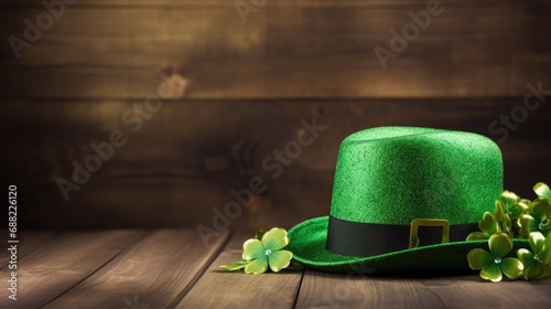 Happy Saint Patrick s Day greeting card with traditional green hat