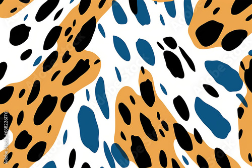 Modern animal print pattern flat color illustration  white background