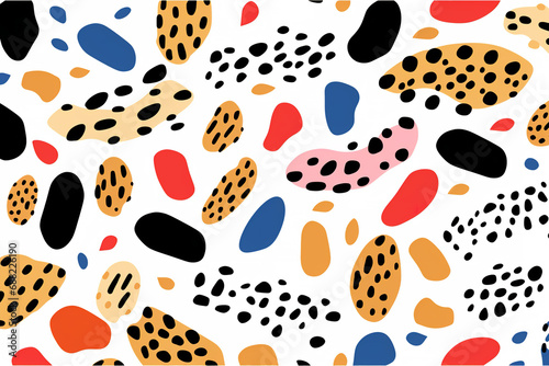 Modern animal print pattern flat color illustration, white background
