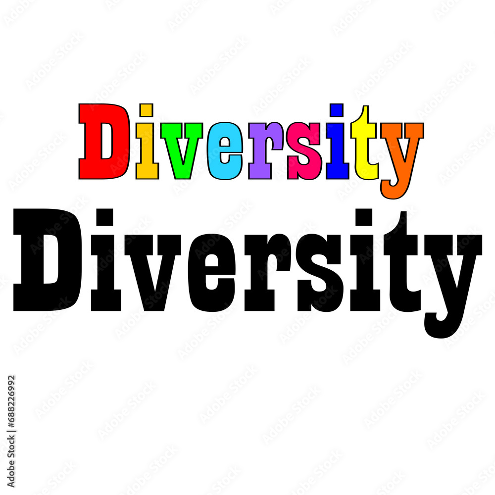 Fototapeta premium diversity text on white background