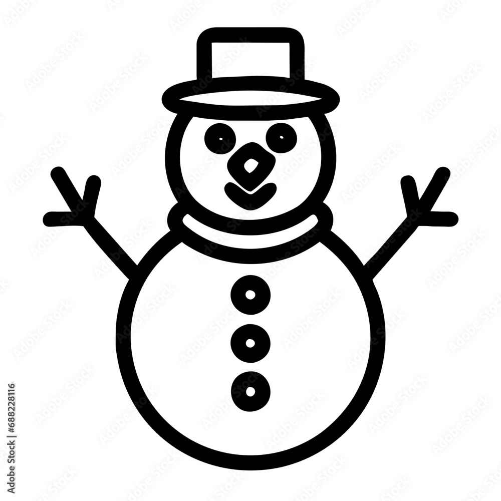 snowman with a scarf