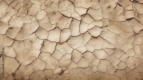 Dryed land with cracked ground. Desert texture background.