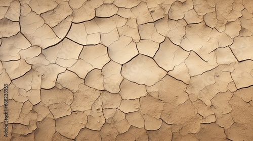 Dryed land with cracked ground. Desert texture background.