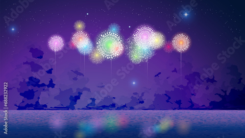 打ち上げ花火のベクター背景素材