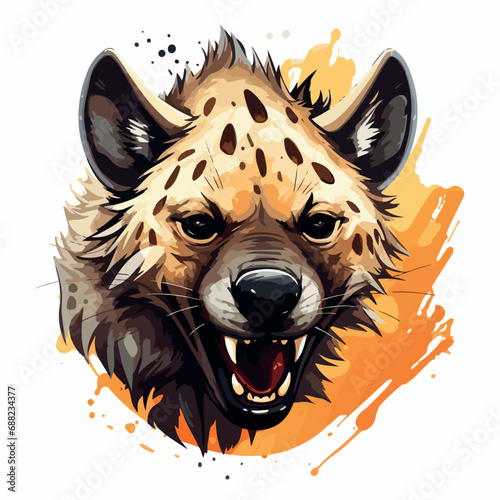 Hyena in cartoon, doodle style. Isolated 2d vector illustration in logo, icon style, Eps 10. AI Generative photo