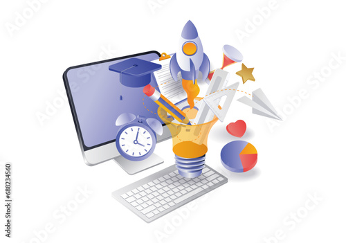 Back to school online concept