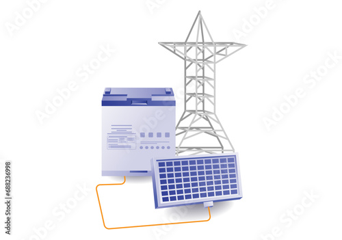 Electric energy solar panels eco green concept
