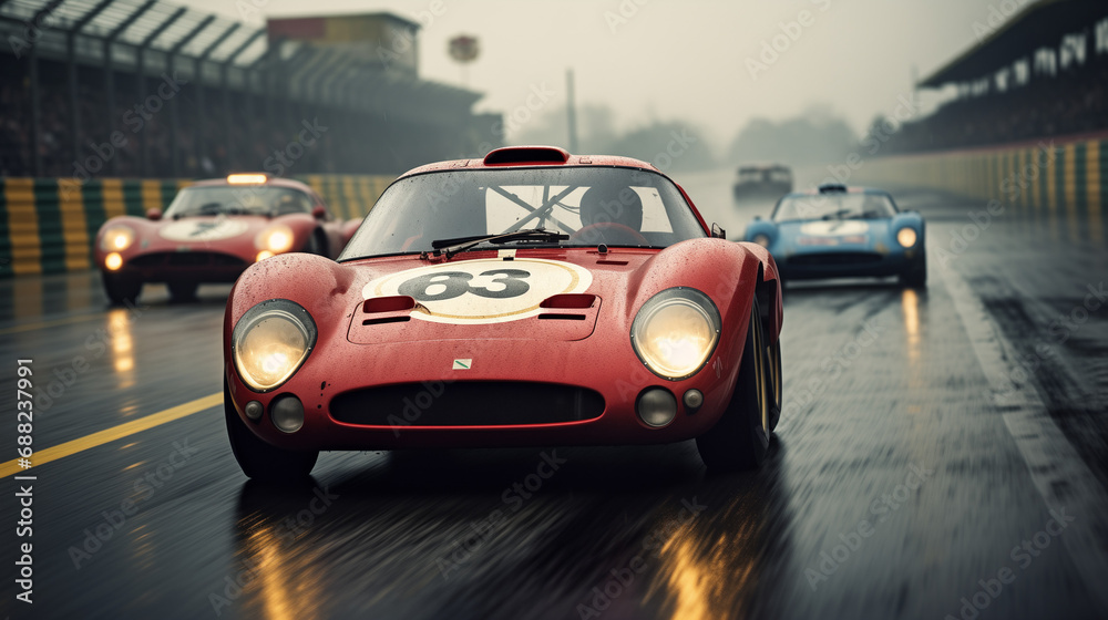 Fototapeta premium Vintage Le Mans race