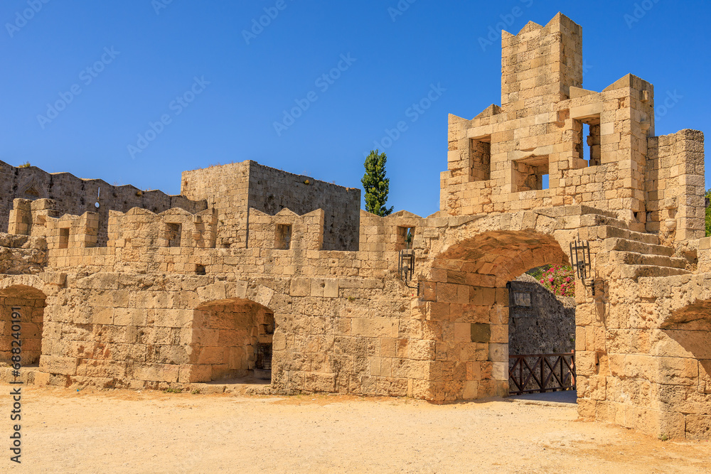 Arched vault of an ancient city. Background with selective focus and copy space