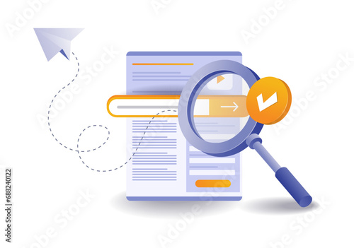 Seo optimization in search engines concept illustration