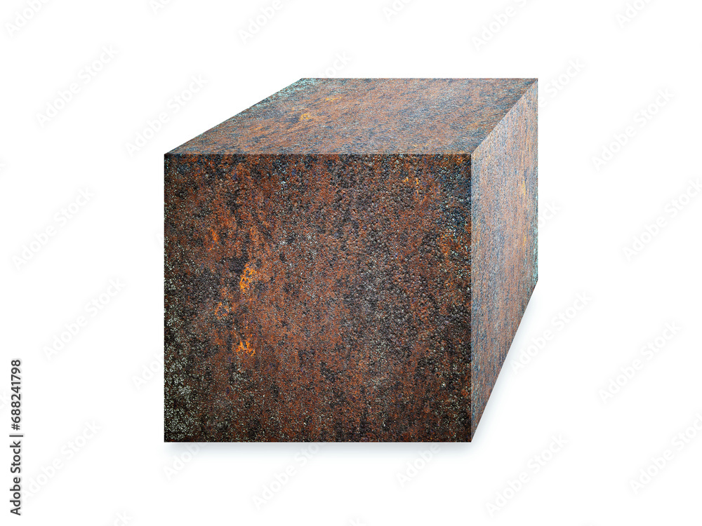 Rusty metal cube isolated on a white Rusty metal cube isolated on a white